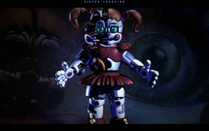 Robotic Circus Baby Digital Art Wallpaper