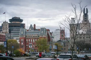 Rochester Cityscape Overcast Day Wallpaper