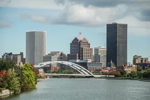 Rochester Skyline Genesee River Wallpaper