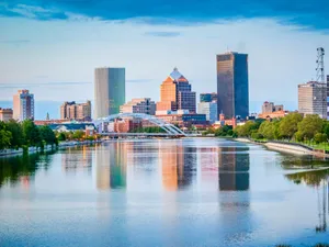 Rochester Skyline Reflection Wallpaper