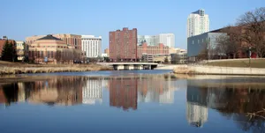 Rochester Skyline Reflection Wallpaper
