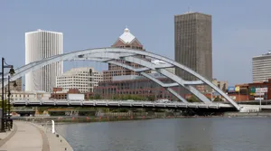 Rochester Skylineand Frederick Douglass Susan B Anthony Bridge Wallpaper