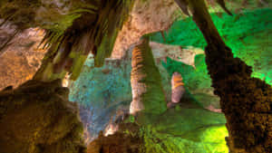 Rock Formations Lights Carlsbad Caverns National Park Wallpaper