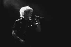 Rock Singer Performancein Monochrome Wallpaper