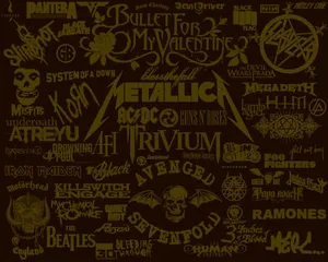 Rock Stars Bands Wordmark Collection Wallpaper