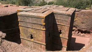 Rock Walls Of St. George Church In Lalibella Wallpaper