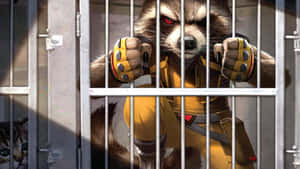 Rocket Raccoon Behind Bars Wallpaper