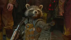 Rocket Raccoon In Action Wallpaper
