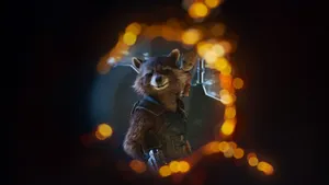 Rocket Raccoon In Action Wallpaper