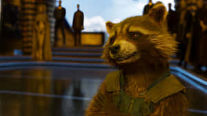 Rocket Raccoon In Action Wallpaper