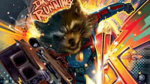 Rocket Raccoon In Action Wallpaper