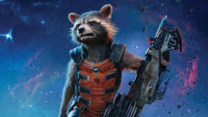 Rocket Raccoon Space Warrior Wallpaper