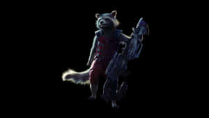 Rocket Raccoon With Large Weapon Wallpaper