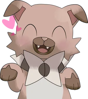 Rockruff Happy Blush Wallpaper