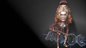 Rockstar Caricature Guitarist Wallpaper