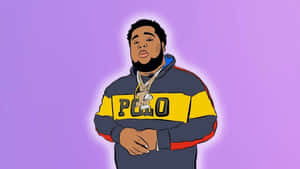 Rod Wave Cartoon Artwork Wallpaper