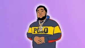 Rod Wave Cartoon Artwork Wallpaper