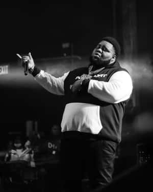 Rod Wave Concert Performance B W Wallpaper