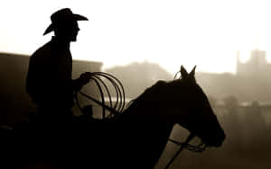 Rodeo Cowboy's Silhouette Wallpaper