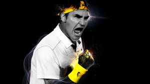 Roger Federer Fierce Tennis Wallpaper