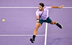 Roger Federer In Purple Wallpaper