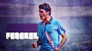 Roger Federer Tennis Violet Art Wallpaper