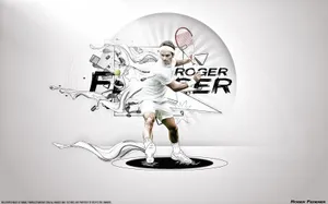 Roger Federer White Poster Wallpaper