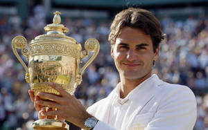 Roger Federer Wimbledon 2007 Trophy Wallpaper