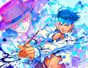Rohan Kishibe Posing Confidently In His Signature Outfit Wallpaper