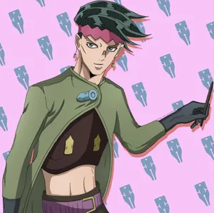 Rohan Kishibe Showcasing His Prowess In The World Of Manga Wallpaper