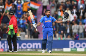 Rohit Sharma On The Field Wallpaper