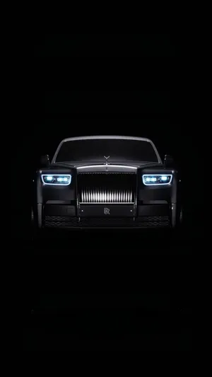 Rolls-royce 4k Black Phantom Blue Headlights Wallpaper