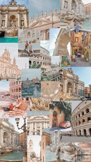 Roman_ Holiday_ Collage Wallpaper