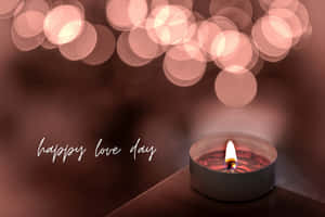 Romantic Candle Love Day Celebration Wallpaper