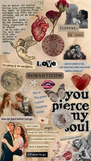 Romantic Collage Aesthetic Wallpaper