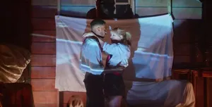 Romantic Dance Shadow Projection Wallpaper