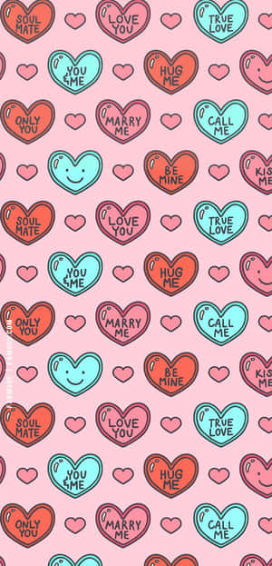 Romantic Hearts Pattern Wallpaper Wallpaper
