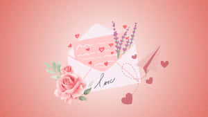 Romantic Love Letter Design Wallpaper