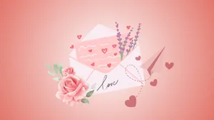 Romantic Love Letter Design Wallpaper