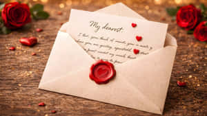 Romantic Love Letter Envelope Wallpaper