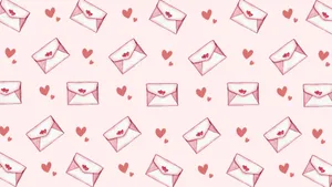 Romantic Love Letter Pattern Wallpaper