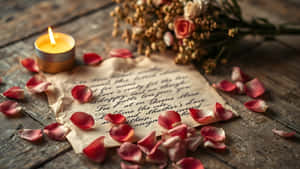 Romantic Love Letter Scene Wallpaper