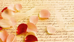 Romantic Love Letter With Petals Wallpaper