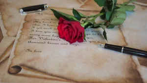 Romantic Love Letter With Rose Wallpaper