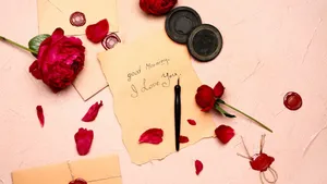 Romantic Love Letter Writing Wallpaper