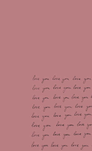 Romantic Love You Repetition Pink Background Wallpaper