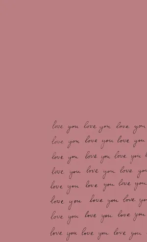 Romantic Love You Repetition Pink Background Wallpaper