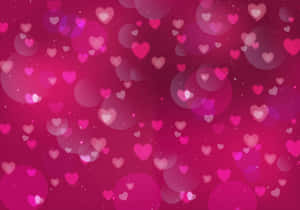 Romantic Pink Hearts Background Wallpaper