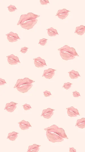 Romantic Rosy Pink Lips For Valentine's Day Wallpaper