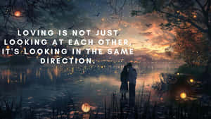 Romantic Sunset Lake Quote Wallpaper